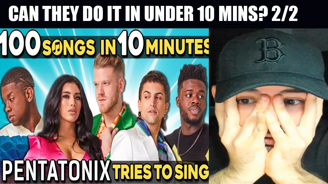 Pentatonix - Tries To Sing 100 Songs In 10 Minutes Challenge (First Reaction) 2/2