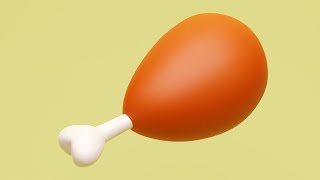Emoji Chicken Leg 001 3D Model