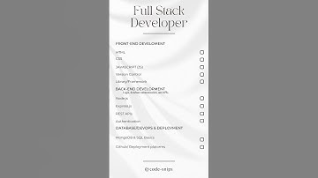 Full Stack Developer : ROADMAP!