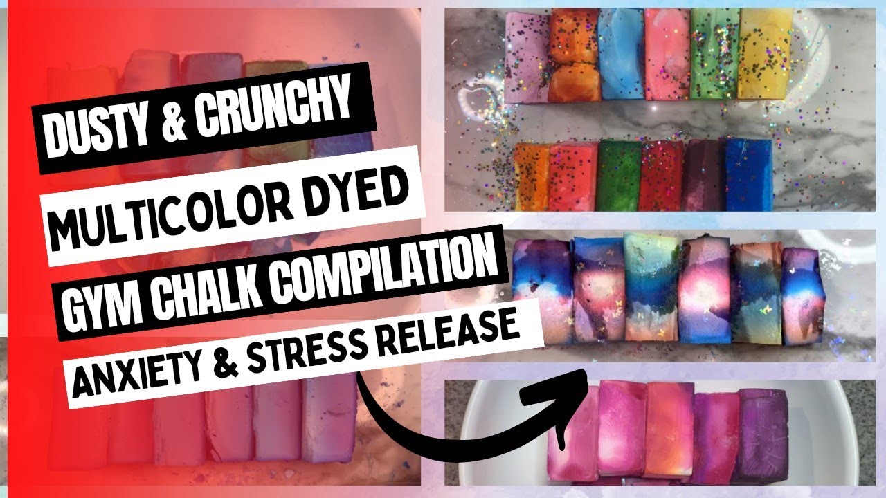 Multicolor Dyed Gym Chalk Compilation| @asmrcloud | #oddlysatisfying # ...