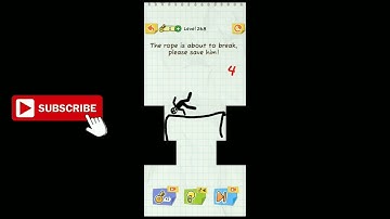 Draw 2 Save Stickman Puzzle New Update Level 268 The rope is about to break please save him!