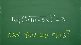Solve the logarithmic equation – Algebra 2, College Algebra, Pre-Calculus