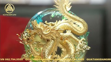 Tượng rồng dát vàng 24k- Quà Tặng Vàng - Mỹ Nghệ Đăng Minh
