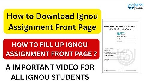 Ignou Assignment Front Page Download | How to fill up ignou assignment front page?#ignou2025 #ignou 