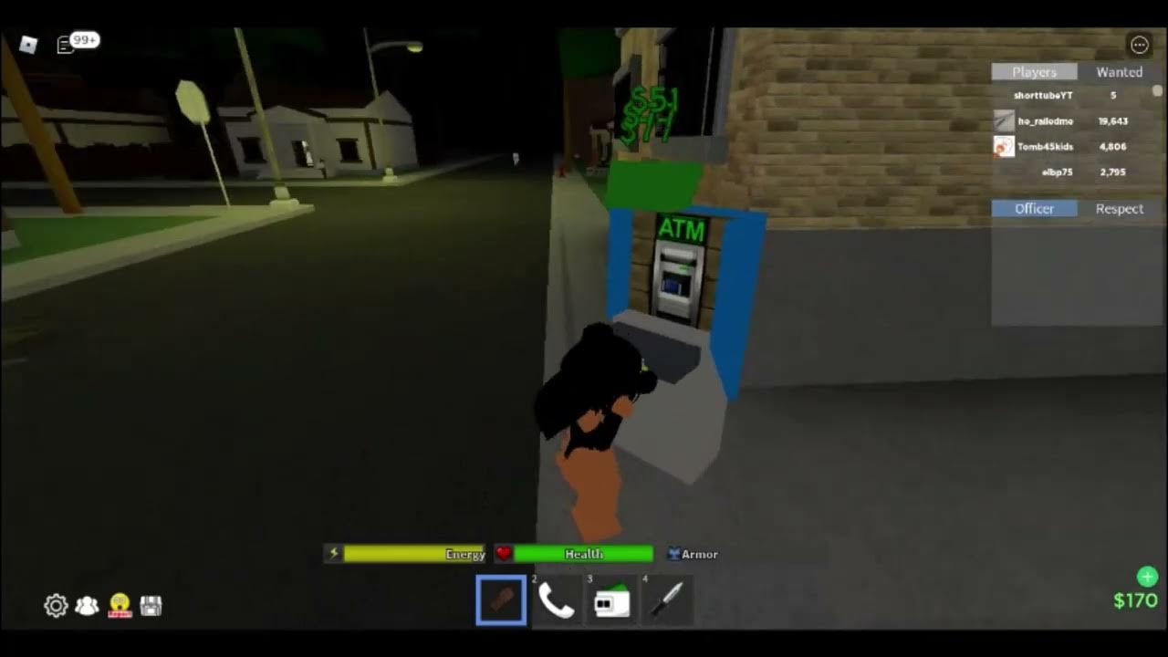 How to break a ATM machine to get money in Da Hood! YouTube
