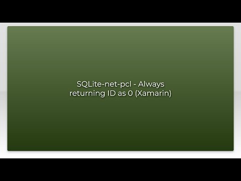 SQLite-net-pcl - Always