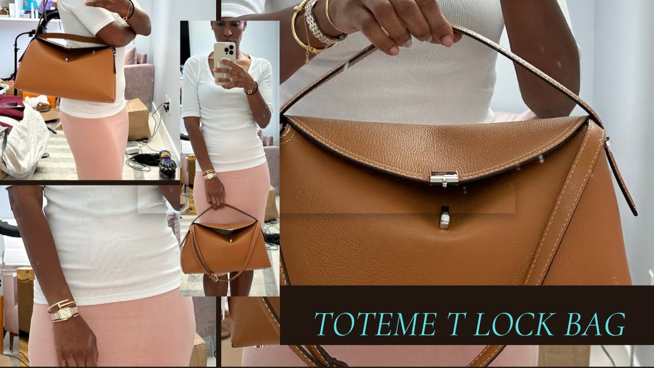 T-Lock clutch tan grain – TOTEME