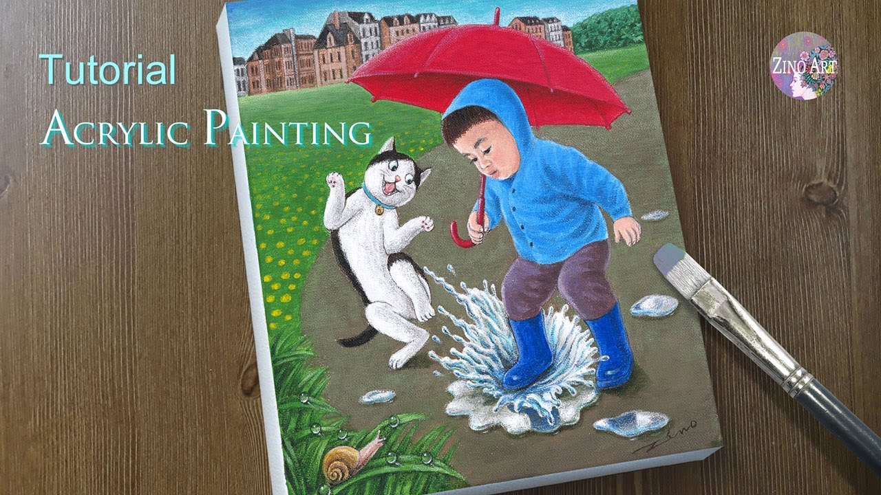 Rainy Day Baby Painting Children s Picture Book Cat Snail rainy-day-baby-painting-children-s-picture-book-cat-snail
