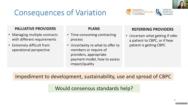 Community-Based Palliative Care Standards: Rationale and Impact