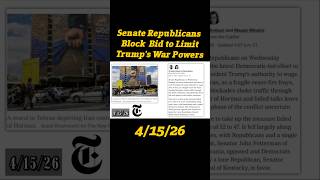 4/15/26, Senate Republicans Block Bid to Limit Trump's War Powers #history #politics #usgovernment