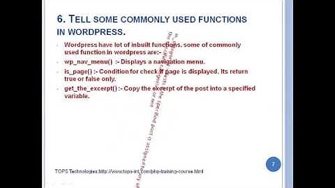 WordPress Interview Question and answer tops technologies