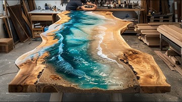 The Crazy Process of Containing the Ocean in a Dead Tree. Korea Resin Table