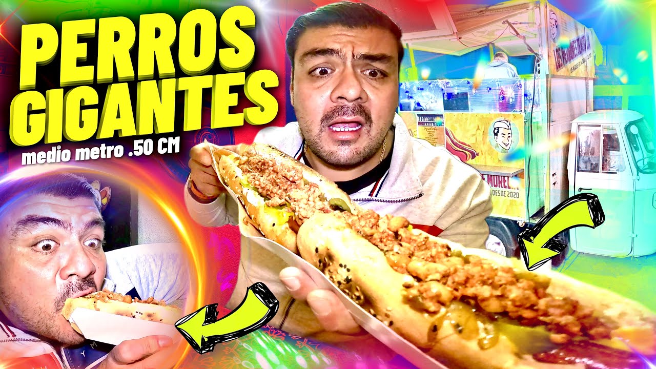 INCREÍBLES Hot Dogs GIGANTES de medio metro - YouTube