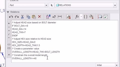How to Use  Relations Editor in Creo Parametric
