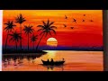 Easy sunset 🌇 watercolor painting|| Learn easily step by step for everyone#trending#arpitapurv#viral