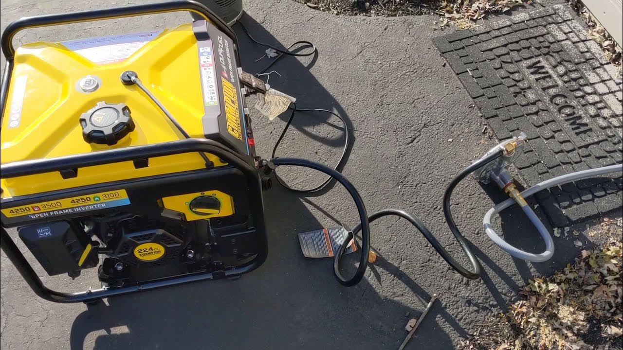 Champion 200914 generator running on natural gas YouTube