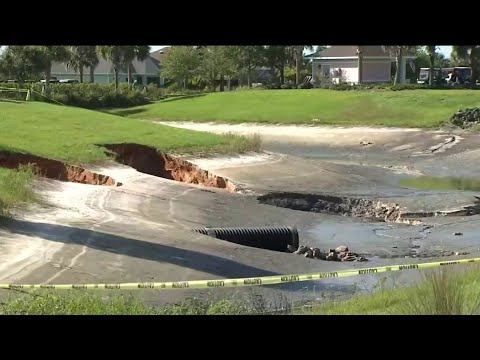 Engineers assessing sinkholes near golf course in The Villages