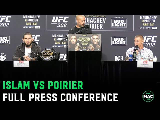 Dustin Poirier tells Islam Makhachev: “You’re going to sleep” | UFC 302 Press Conference (Full) class=