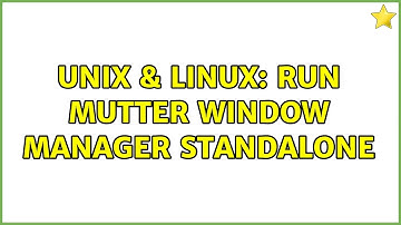 Unix & Linux: Run mutter window manager standalone
