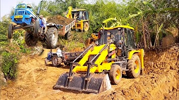 New Jcb 3dx Machine Loading Red Mud In Old Powertrack Plus 434 Ds Tractor | Jcb Video | Jcb Tractor