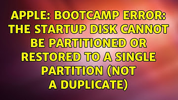 Bootcamp Error: The startup disk cannot be partitioned