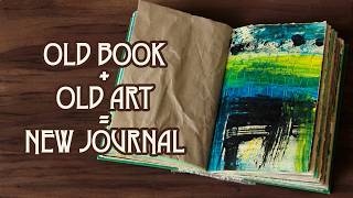 Junk Journal from an Old Book Cover & My Old Art + Flip-Through