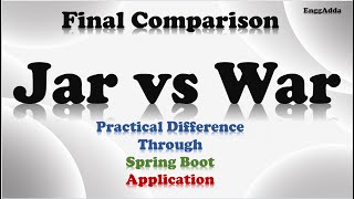 What is the Difference Between JAR and WAR in Spring Boot Applications | Jar VS War