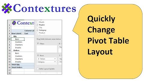 Make Quick Changes to Pivot Table Layout