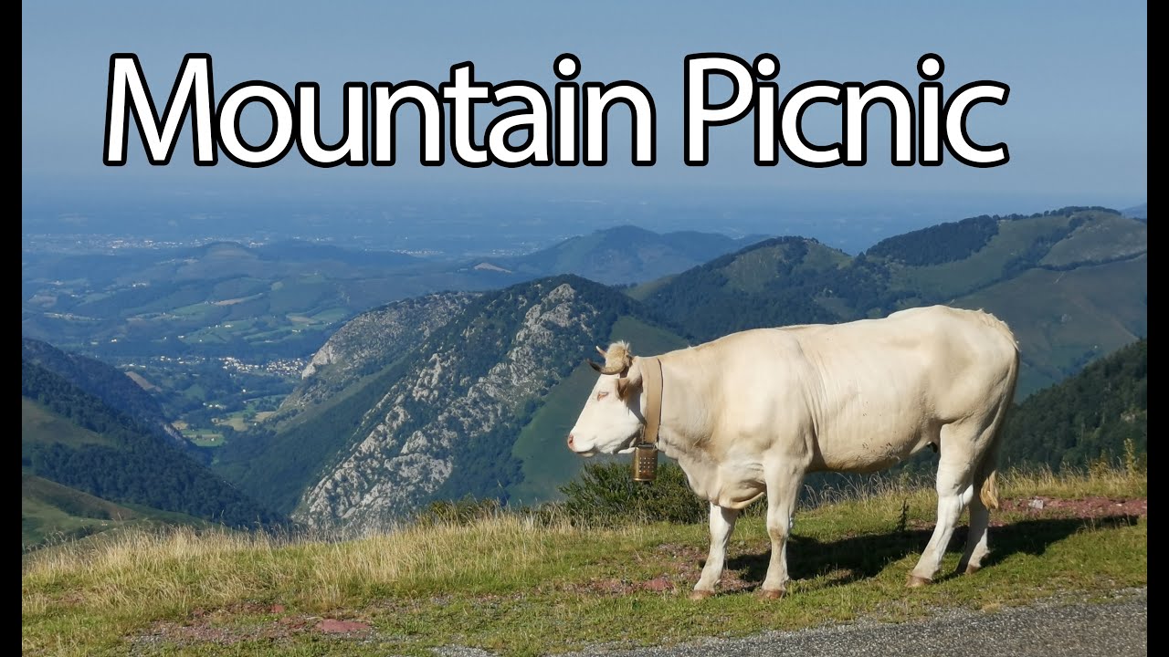 A picnic in the Pyrenees mountains in the Basque country in the south west of France
