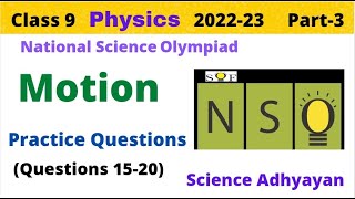 Physics Olympiad Questions for Class 9 Part 3| National Science Olympiad | NSO 2022-23 | Class 9