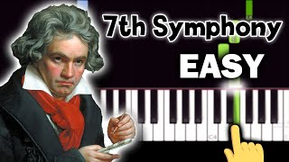 Beethoven - 7th Symphony (2nd Mvt) - EASY Piano tutorial