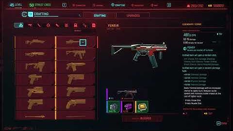 Cyberpunk 2077 - Crafting Stats Bug