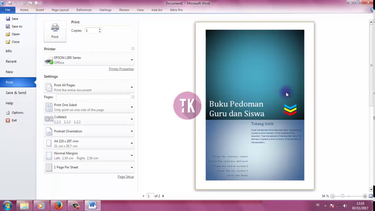  Cara Membuat Cover Buku dengan Microsoft Word YouTube