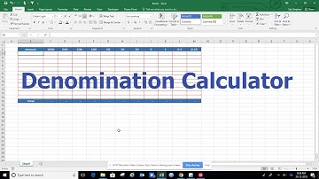 Denomination Calculator - Excel Sheet.