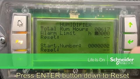 Resetting Humidifier Run Hours on Uniflair LE Chilled Water | Schneider Electric Support