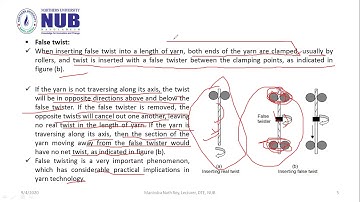 TEX 2207 Textile Testing and Quality Control I Lecture 08 Yarn Twist  Part 01