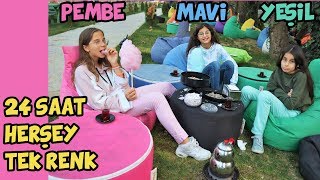 24 SAAT BOYUNCA TEK RENK CHALLENGE | HERŞEY PEMBE MAVİ YEŞİL - Işıl Güler & Babishko Family