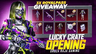 3x Royal Pass Giveaway 😍❤️| Pubg Mobile Create Opening | Groza Raja Gaming