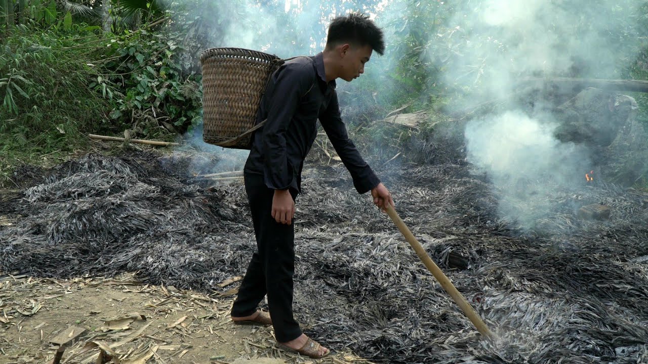 homeless boy and a poor girl, alone, picking beard hairs to sell, discover their house is on fire.