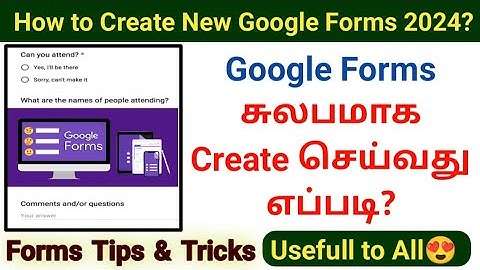 How to create new Google forms sheet easily in tamil #googleforms கூகுள் ஃபார்ம் உருவாக்குவது எப்படி