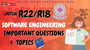 Software Engineering Subject Important question for Semester End Exam R22 | R18  #jntu #jntuh #AIML