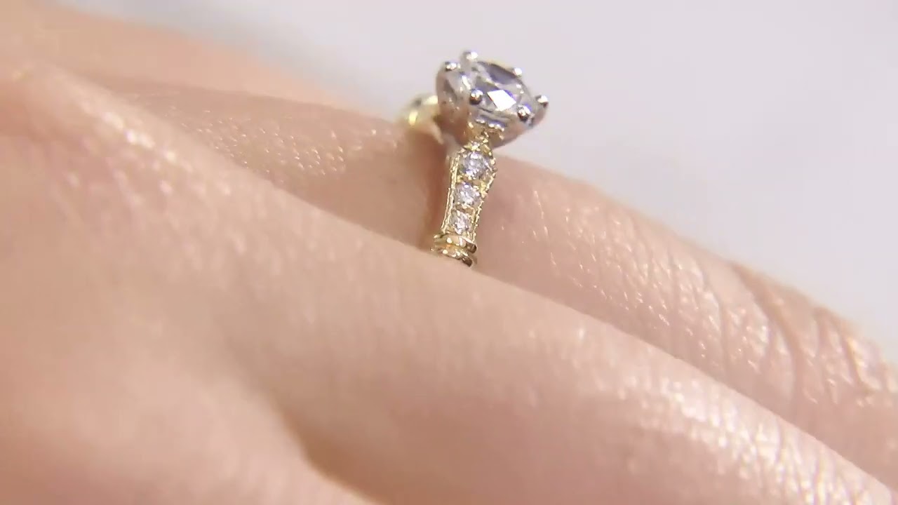 Round Cut Side Stone Engagement Ring SD106