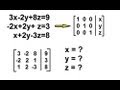 Algebra - Solving Simultaneous Linear Equations by Gauss-Jordan Elimination 3 by 3