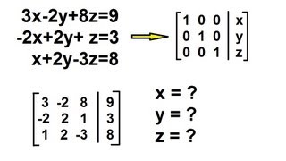 Algebra - Solving Simultaneous Linear Equations by Gauss-Jordan Elimination 3 by 3