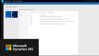 Optimization advisor in Dynamics 365 for Finance and Operations