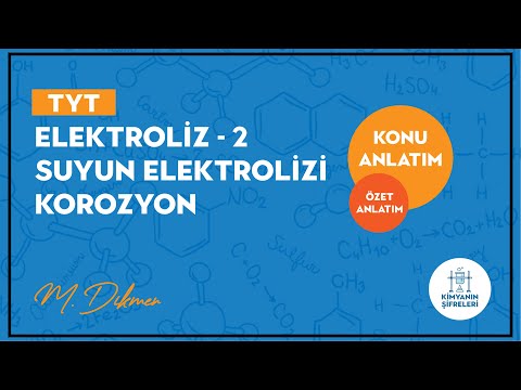 SUYUN ELEKTROLİZİ,KOROZYON,(ELEKTROLİZ-2) AYT KİMYA