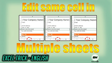 Excel Trick - Edit same cell in Multiple sheets T4 Lang English