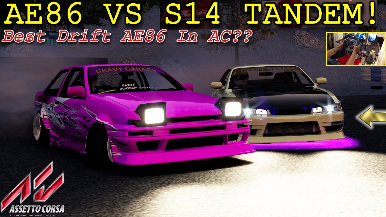 Toyota AE86 S14 Drift Tandem in Assetto Corsa Wheel! | Best Drift AE86 In AC?? - YouTube