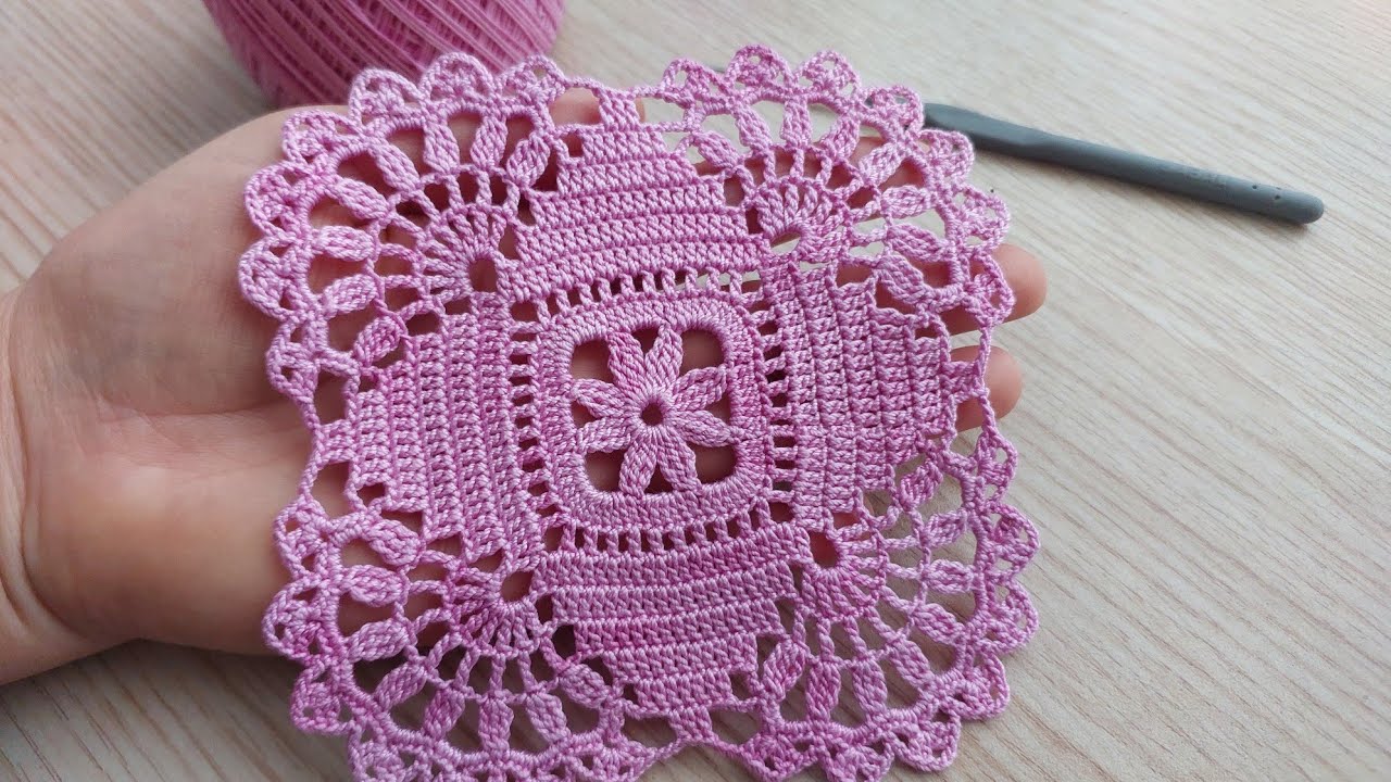 New Model🌸Gorgeous Square Floral Crochet Lace Pattern | Step-by-Step Tutorial for Beginners