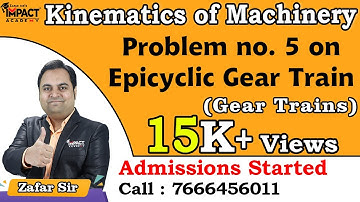 Problem no. 5 on Epicyclic Gear Train | Gear Trains | Kinematics of Machinery/ Theory of Machines |